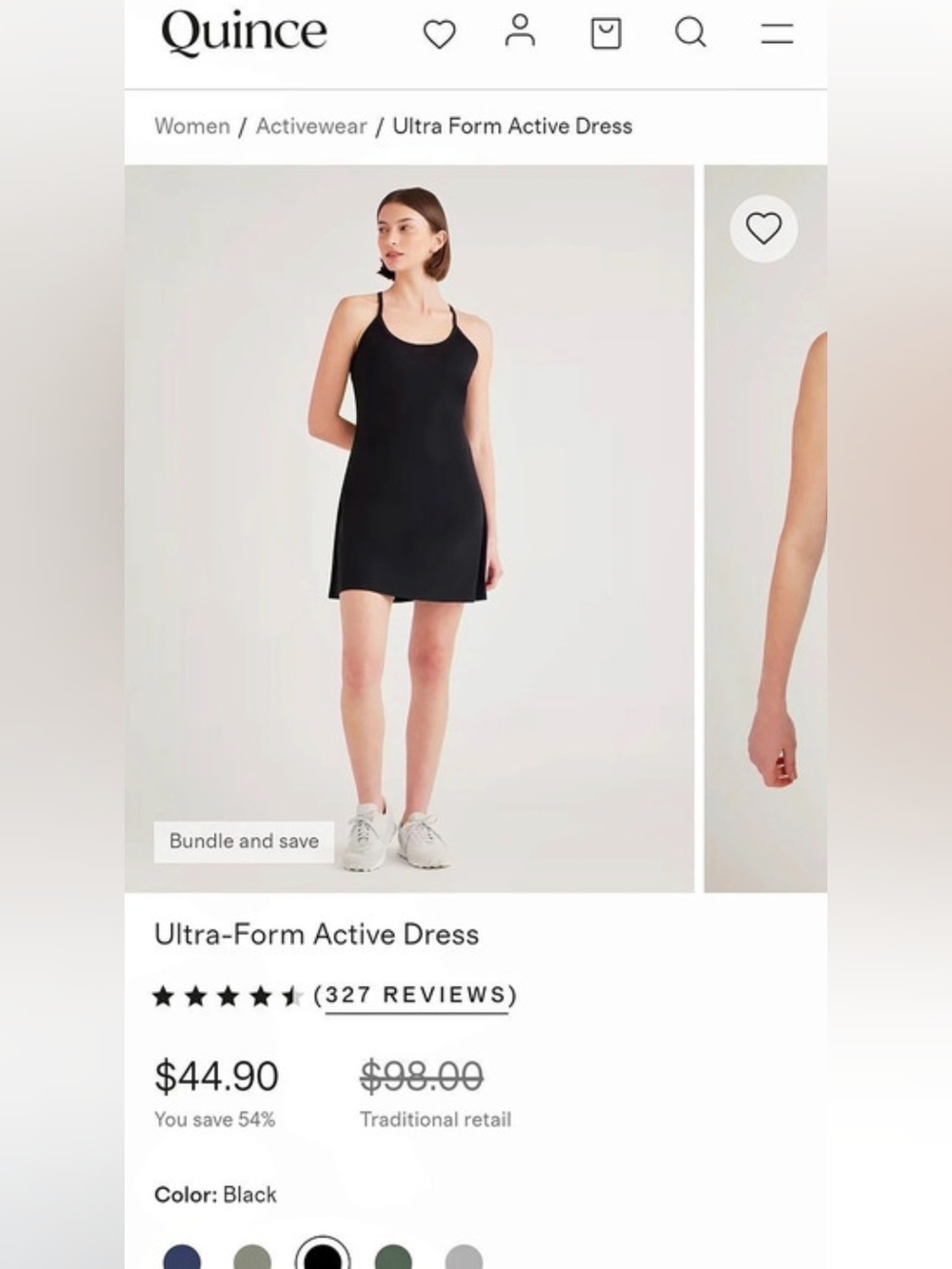 Quince Ultra-Form Active Dress in Black NWT Size M